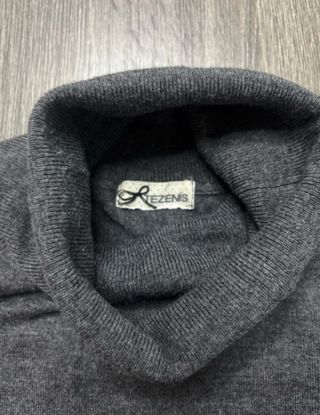 Abito collo alto morbido lana grigio