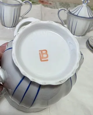 Set ceramica per te blu e bianco