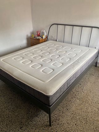 Cama Matrimonio Hierro gris de hierro sin colchón