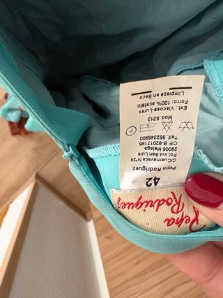 Vestido largo fiesta azul y marrón