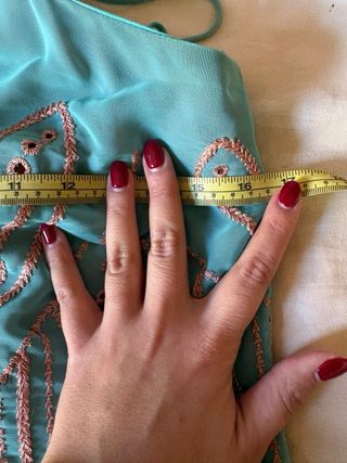 Vestido largo fiesta azul y marrón