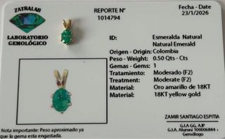 Colgante Esmeralda Oro 18k