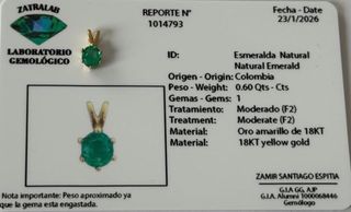 Colgante Esmeralda Oro 18k