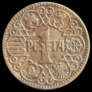 Moneda 1 Peseta España sin estrella