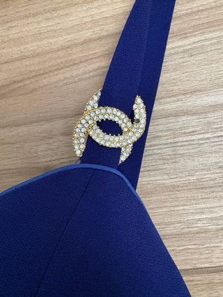 Vestido largo azul eléctrico