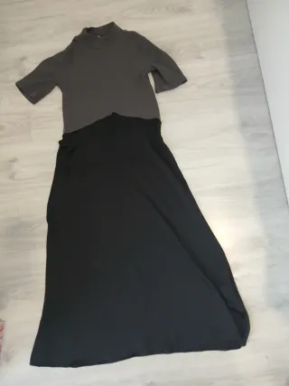 Vestido Zara gris y negro talla S