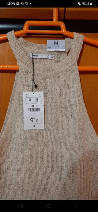 Top halter Lefties beige talla M nuevo a estrenar