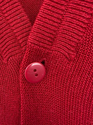 VINTAGE Cardigan burdeos LACOSTE BASI SA talla XL