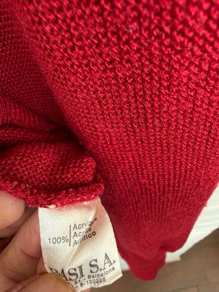 VINTAGE Cardigan burdeos LACOSTE BASI SA talla XL