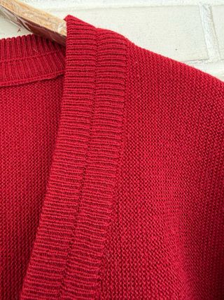 VINTAGE Cardigan burdeos LACOSTE BASI SA talla XL