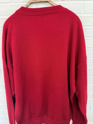 VINTAGE Cardigan burdeos LACOSTE BASI SA talla XL