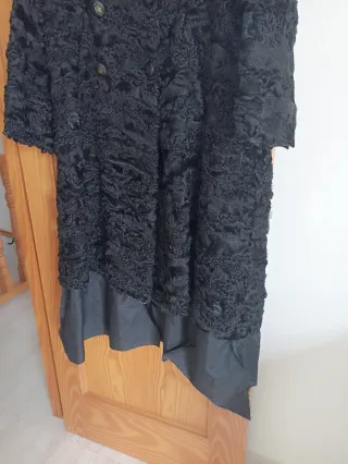 Abrigo de astracán auténtico negro