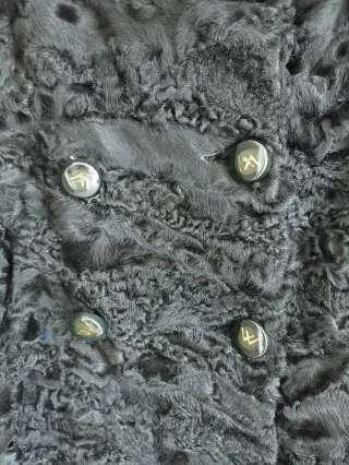 Abrigo de astracán auténtico negro