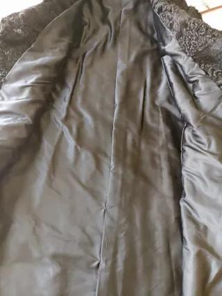 Abrigo de astracán auténtico negro