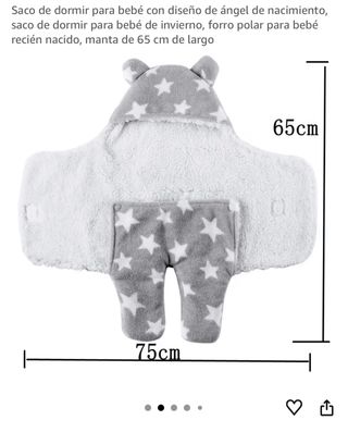 Saco dormir bebé estrellas 65x75cm
