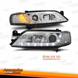 FAROS OPEL VECTRA B 96-98 LUZ DIURNA LED CROMO