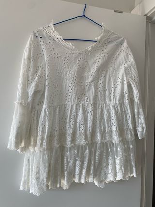 Blusa Boho Chic Italiana Encaje Broderie