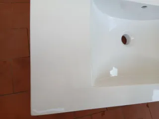 Lavabo grande de porcelana blanco