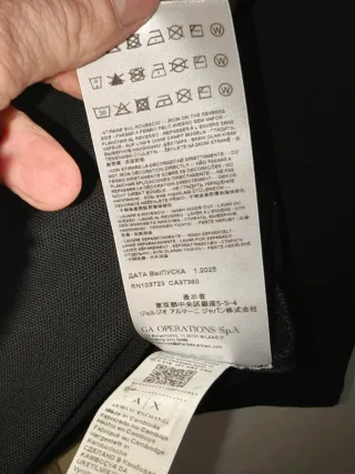 Armani Exchange Jersey Cuello Solapa Negro Nuevo