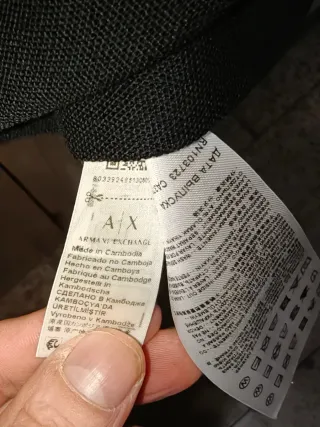 Armani Exchange Jersey Cuello Solapa Negro Nuevo