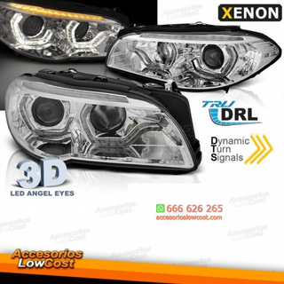 FAROS DE XENON ANGEL EYES LED DRL CROMO  PARA BMW