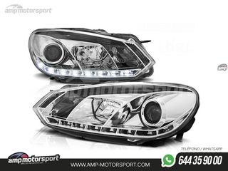 FAROS DELANTEROS LUZ DIURNA LED REAL DRL PARA VOLKSWAGEN GOLF MK6