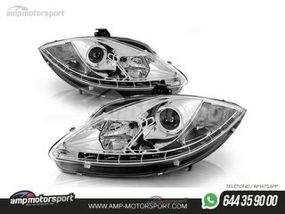 FAROS DELANTEROS LUZ DIURNA LED REAL DRL PARA SEAT LEON / ALTEA 1P