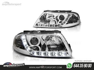 FAROS DELANTEROS LUZ DIURNA LED REAL DRL PARA VOLKSWAGEN PASSAT 3BG