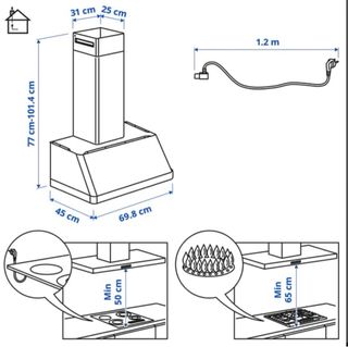 Campana Extractora Ikea Fokusera Negra NUEVA