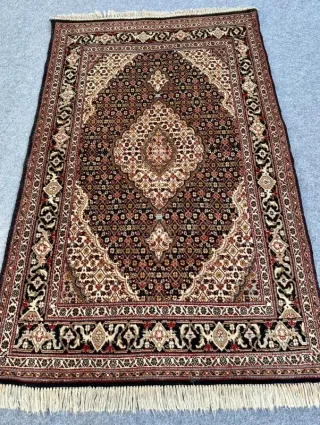 Tappeto Tabriz lana nero e marrone 153x100 CM