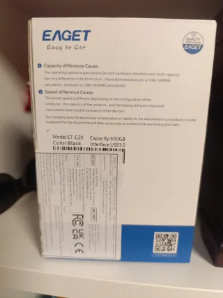 Disco Duro Externo Eaget 500GB 2.5