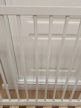 Cuna Grande de Bebé de Madera Blanca con 3 Alturas