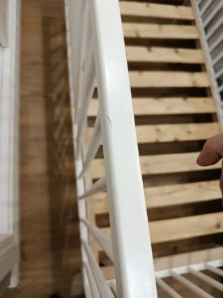 Cuna Grande de Bebé de Madera Blanca con 3 Alturas