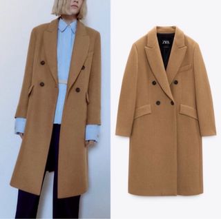 Abrigo Lana 50% Zara-Doble Botonadura-Talla S