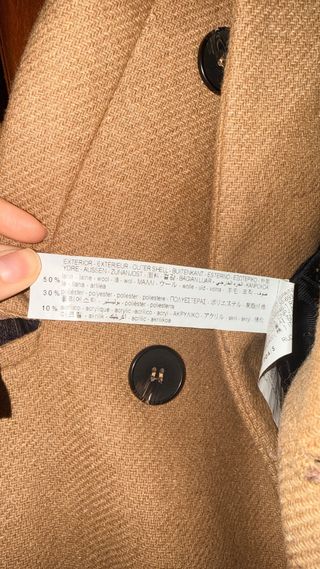 Abrigo Lana 50% Zara-Doble Botonadura-Talla S