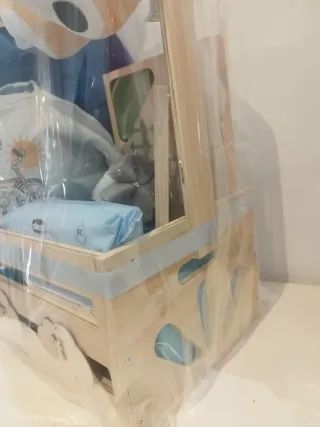 Cesta regalo bebé azul