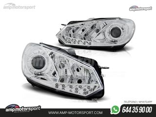 FAROS DELANTEROS LUZ DIURNA LED REAL DRL PARA VOLKSWAGEN GOLF MK6