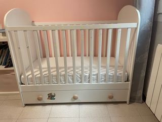 Cuna IKEA GONATT 60x120 + Colchón + cajón