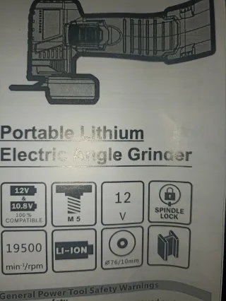 Amoladora Angular Portátil 12V