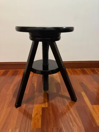 2 Taburetes Madera Regulables Negro