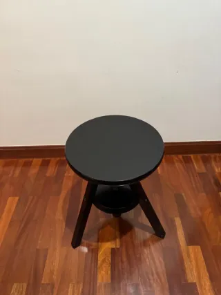 2 Taburetes Madera Regulables Negro