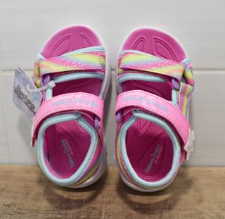 Sandalias rosa con luz Skechers para niña talla 23
