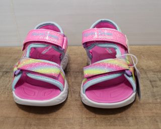 Sandalias rosa con luz Skechers para niña talla 23