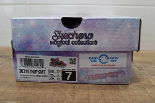 Sandalias rosa con luz Skechers para niña talla 23