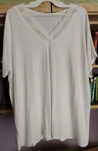 Blusón de viscosa con encaje