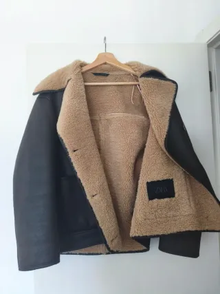 Abrigo aviador Zara borreguito mujer Talla M