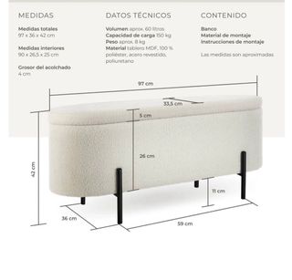 Taburete Baúl Almacenaje