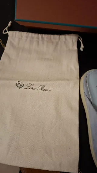 Mocassini Loro Piana Donna Azzurro Camoscio