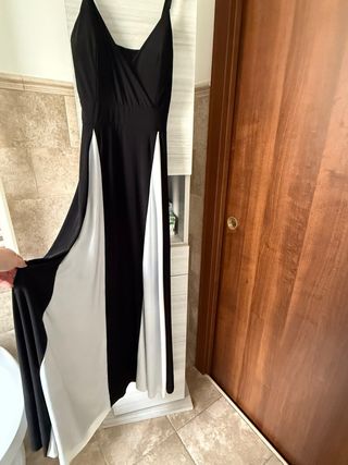 Vestito lungo nero e bianco nuovo