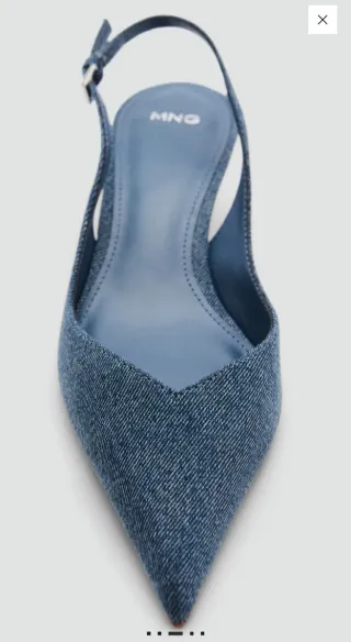 Zapatos Slingback Denim Azul Tacon Bajo